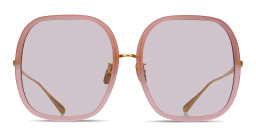 Shop LINDA FARROW Celia Oversized Square Sunglasses in Pink online.