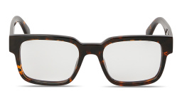 OFF WHITE Logo Signature Unisex Square Eyeglasses in Havana – Product Photo 1