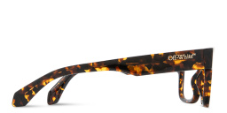 Shop OFF WHITE Logo Signature Unisex Square Eyeglasses in Havana online.