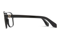 Shop OFF WHITE Arrows Logo Unisex Wide Aviator Eyeglasses in Black online.