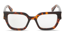 Shop OFF WHITE Arrows Logo Unisex Square Eyeglasses in Havana online.
