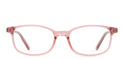 Shop EYE'M Kids Rectangle Eyeglasses in Transparent Peach online.