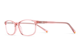 Shop EYE'M Kids Rectangle Eyeglasses in Transparent Peach online.