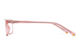 Shop EYE'M Kids Rectangle Eyeglasses in Transparent Peach online.