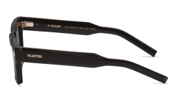 Shop VALENTINO V-Sharp Unisex Rectangle Sunglasses in Black online.