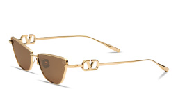 Shop VALENTINO VLogo Sign Cat-Eye Sunglasses in Gold online.
