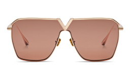 Shop VALENTINO V-Goldshield Unisex Wide Mask Sunglasses in Gold online.