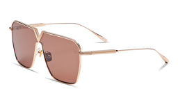 Shop VALENTINO V-Goldshield Unisex Wide Mask Sunglasses in Gold online.