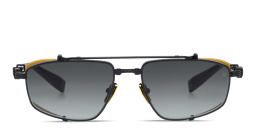 Shop BALMAIN Brigade-V Unisex Aviator Sunglasses in Black online.
