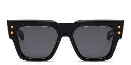 Shop BALMAIN B-Army Unisex Square Sunglasses in Black online.