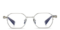 Shop BALMAIN Saint Jean-II Unisex Irregular Eyeglasses in Silver online.