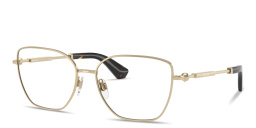 BURBERRY Logo-Engraved Cat-Eye Eyeglasses in Light Gold – Product Photo 2