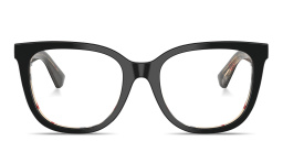 Shop BURBERRY The Essentials Square Eyeglasses in Top Black On Vintage Check online.