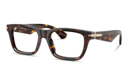 Shop BURBERRY Logo-Engraved Rectangle Eyeglasses in Dark Havana online.