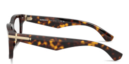 Shop BURBERRY Logo-Engraved Rectangle Eyeglasses in Dark Havana online.