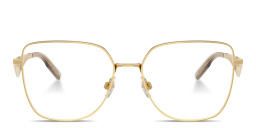 Shop Dolce & Gabbana Wide Square Eyeglasses in Gold online.