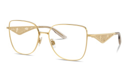 Shop Dolce & Gabbana Wide Square Eyeglasses in Gold online.