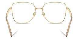 Shop Dolce & Gabbana Wide Square Eyeglasses in Gold online.