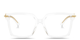 Shop Dolce & Gabbana DG Motif Square Eyeglasses in Crystal online.