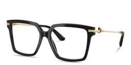 Shop Dolce & Gabbana DG Motif Square Eyeglasses in Black online.