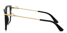 Shop Dolce & Gabbana DG Motif Square Eyeglasses in Black online.