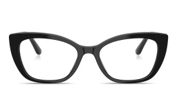 Shop Dolce & Gabbana DG Motif Cat-Eye Eyeglasses in Black online.