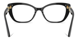 Shop Dolce & Gabbana DG Motif Cat-Eye Eyeglasses in Black online.