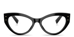 Shop Dolce & Gabbana DNA Cat-Eye Eyeglasses in Black online.
