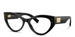 Shop Dolce & Gabbana DNA Cat-Eye Eyeglasses in Black online.