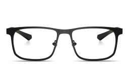 Emporio Armani Essential Leisure Wide Square Eyeglasses in Matte Black – Product Photo 1