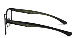 Emporio Armani Essential Leisure Wide Square Eyeglasses in Matte Black – Product Photo 3