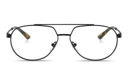 Shop Emporio Armani Modern Wide Pilot Eyeglasses in Matte Black online.