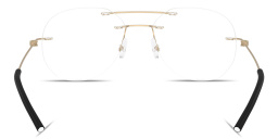 تسوق نظارات طبية واسعة غير منتظمة بدون إطار للجنسين بتوقيع العلامة مونكلير بلون ذهبي مطفي أونلاين.