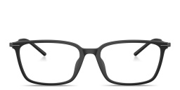 Shop Moncler Logo Signature Unisex Wide Rectangle Eyeglasses in Black online.