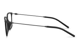 Shop Moncler Logo Signature Unisex Wide Rectangle Eyeglasses in Black online.