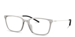 Shop Moncler Logo Signature Unisex Wide Rectangle Eyeglasses in Grey online.