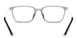 Shop Moncler Logo Signature Unisex Wide Rectangle Eyeglasses in Grey online.