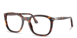 PERSOL Arrow Emblem Unisex Square Eyeglasses in Havana – Product Photo 2