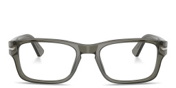 PERSOL Arrow Emblem Rectangle Eyeglasses in Smoke – Product Photo 1