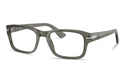 PERSOL Arrow Emblem Rectangle Eyeglasses in Smoke – Product Photo 2