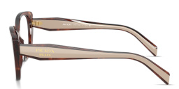 Shop PRADA Logo Signature Cat-Eye Eyeglasses in Havana Caramel online.