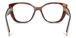 Shop PRADA Logo Signature Cat-Eye Eyeglasses in Havana Caramel online.