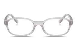 Shop Ray-Ban Junior Optics Kids Bio-Based Pillow Eyeglasses in Transparent Gray online.