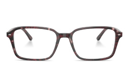 Shop Ray-Ban Raimond Optics Unisex Square Eyeglasses in Transparent Fantasy Violet Red online.