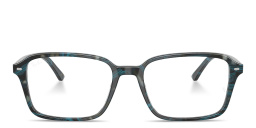 Shop Ray-Ban Raimond Optics Unisex Square Eyeglasses in Transparent Fantasy Blue Grey online.