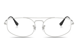 Shop Ray-Ban Explorer 5 Optics Unisex Wide Irregular Eyeglasses in Silver online.