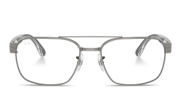 Shop Ray-Ban Optics Unisex Wide Square Eyeglasses in Gunmetal online.
