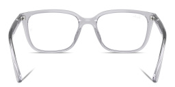 Shop Ray-Ban Embossed Logo Unisex Wide Square Eyeglasses in Transparent Light Grey online.