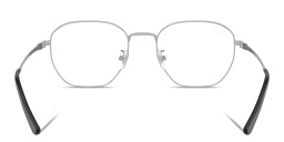Shop Ray-Ban Logo-Engraved Unisex Irregular Eyeglasses in Silver online.