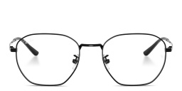 Shop Ray-Ban Logo-Engraved Unisex Irregular Eyeglasses in Black online.